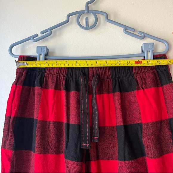 Old Navy Women’s Pajama Pants M Red Black Buffalo Plaid Flannel Sleep Lounge - Picture 6 of 8